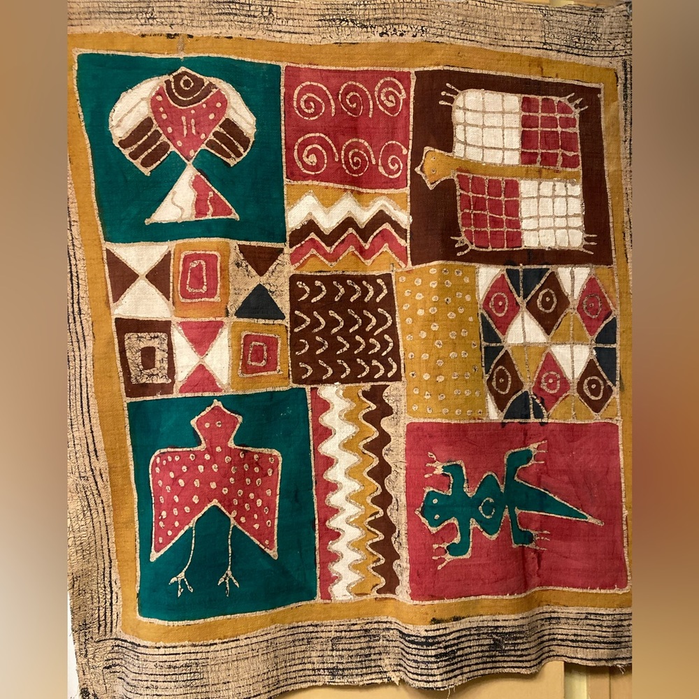 African mud cloth, 35” x 35”